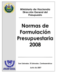 Normas de Formulación Presupuestaria 2008