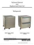 Technical Manual and Replacement Parts List Refrigerator