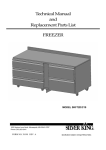 Technical Manual and Replacement Parts List FREEZER