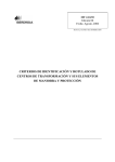 criterios de identificaci&oacute;n y rotulado de centros de transformaci&oacute;n y