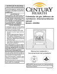 Calefactor a gas Jefferson de ventilación natural/ventilación directa
