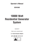 18 & 20K Home Standby Operator`s Manual