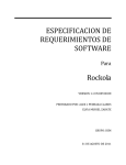 ESPECIFICACION DE REQUERIMIENTOS DE SOFTWARE Rockola