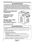 ADVERTENCIA Manual de instalación y operación