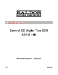 Control CC Digital Tipo SCR SERIE 19H Manual de Instalación y