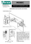 Manual de instalaci&oacute;n y uso Automatismo para puertas seccionales