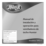 Manual de instalaci&oacute;n y operaci&oacute;n para ventiladores