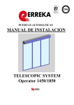 MANUAL DE INSTALACION TELESCOPIC SYSTEM Operator 1450