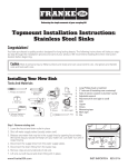Topmount Installation Instructions: Stainless Steel Sinks