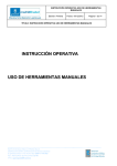 instrucci&oacute;n operativa uso de herramientas manuales