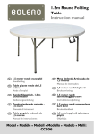 1.5m Round Folding Table Instruction manual