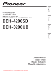 Pioneer DEH-4200SD Car Radio OWNER`S MANUAL Operating