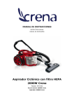 Aspirador Ciclónico con filtro HEPA 2000W Crena