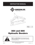 884 and 885 Hydraulic Benders