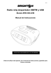 Radio reloj despertador AM/FM y USB Modelo BRD-900