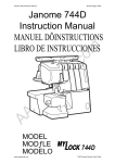 Janome 744D Manual