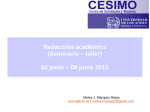 Redacción académica (Seminario – taller) 02 junio – 09 junio 2015