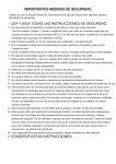 importantes medidas de seguridad 1. lea y siga todas las