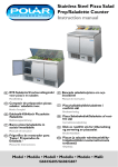 Stainless Steel Pizza Salad Prep/Saladette Counter Instruction manual