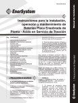 Instrucciones para la instalaci&oacute;n, operaci&oacute;n y