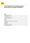 Test comparativo de cadenas para la dimensión de