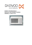 horno microondas manual de instrucciones modelo: kog-37a5