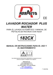 Lavador rociador PLUS WATER 182CX PDF