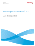 Prensa digital de color Xerox 700 Gu&iacute;a de seguridad