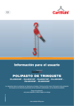 Informaci&oacute;n para el usuario POLIPASTO DE TRINQUETE