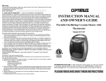 INSTRUCTION MANUAL AND OWNER`S GUIDE Portable