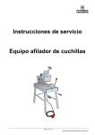 Instrucciones de servicio Equipo afilador de cuchillas