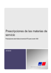 Prescripciones de las materias de servicio