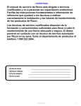 El manual de servicio de Ricon est&aacute; dirigido a t&eacute;cnicos cualificados