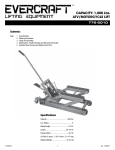 CAPACITY: 1,000 Lbs. ATV/MOTORCYCLE LIFT