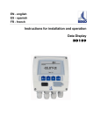 Instructions for installation and operation Data