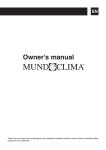 Manual de usuario acond. Mundoclima Series HF