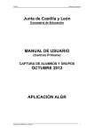 Junta de Castilla y León MANUAL DE USUARIO OCTUBRE 2012