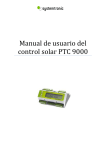 Manual de usuario del control solar PTC 9000