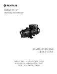 boost-rite™ universal booster pump installation and user`s