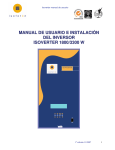 MANUAL DE USUARIO E INSTALACI&Oacute;N DEL INVERSOR