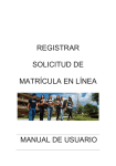REGISTRAR SOLICITUD DE MATRÍCULA EN LÍNEA