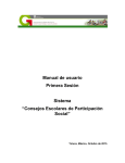 Manual de usuario Primera Sesión Sistema “Consejos Escolares de