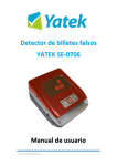Manual de usuario Detector de billetes falsos YATEK