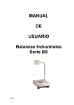 Manual de usuario báscula industrial serie BS