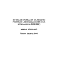 Tipo de Usuario: OSC - Sistema de Informaci&oacute;n del Registro Federal