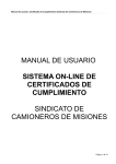 MANUAL DE USUARIO SISTEMA ON-LINE DE CERTIFICADOS DE