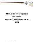 Manual de usuario para el servicio de Microsoft SharePoint Server