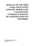 MANUAL DE USUARIO PARA APLICATIVO WEB DEL MODELO DE