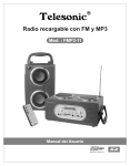 Radio FM y MP3 recargable "TELESONIC"
