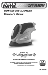 COMPACT ORBITAL SANDER Operator`s Manual